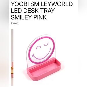 Yoobi SmileyWorld Pink LED Desk Tray